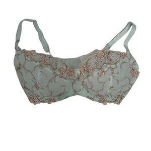 FELINA embroidered floral‎ cottagecore sheer underwire bra 40DDD